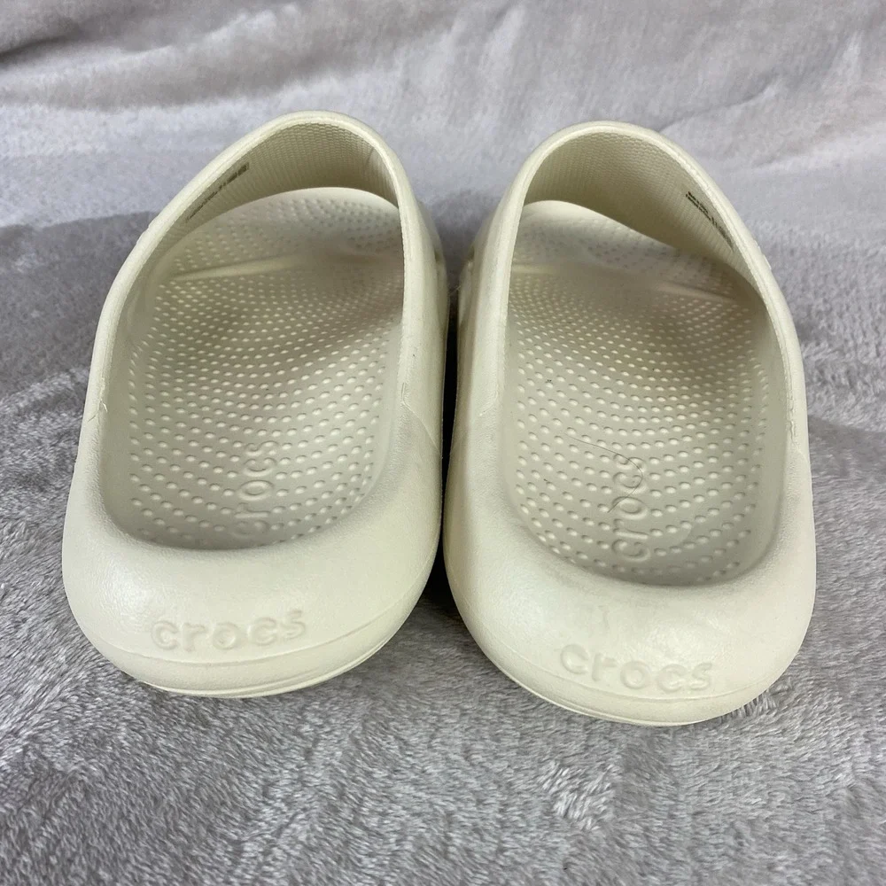 Crocs Mellow Recovery Slide Sandals Mens Size 13 Bone Ivory Cushion Water NEW